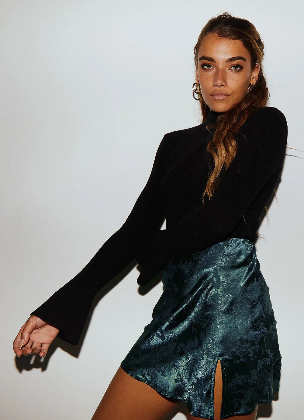 Morgan & Brooke | Midi Bias-Cut Satin Skirt