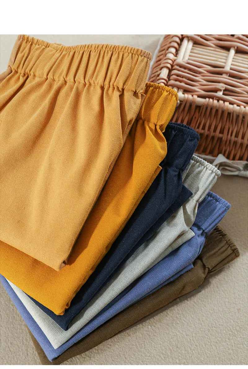 Morgan & Brooke | Relaxed Fit Drawstring Linen Shorts