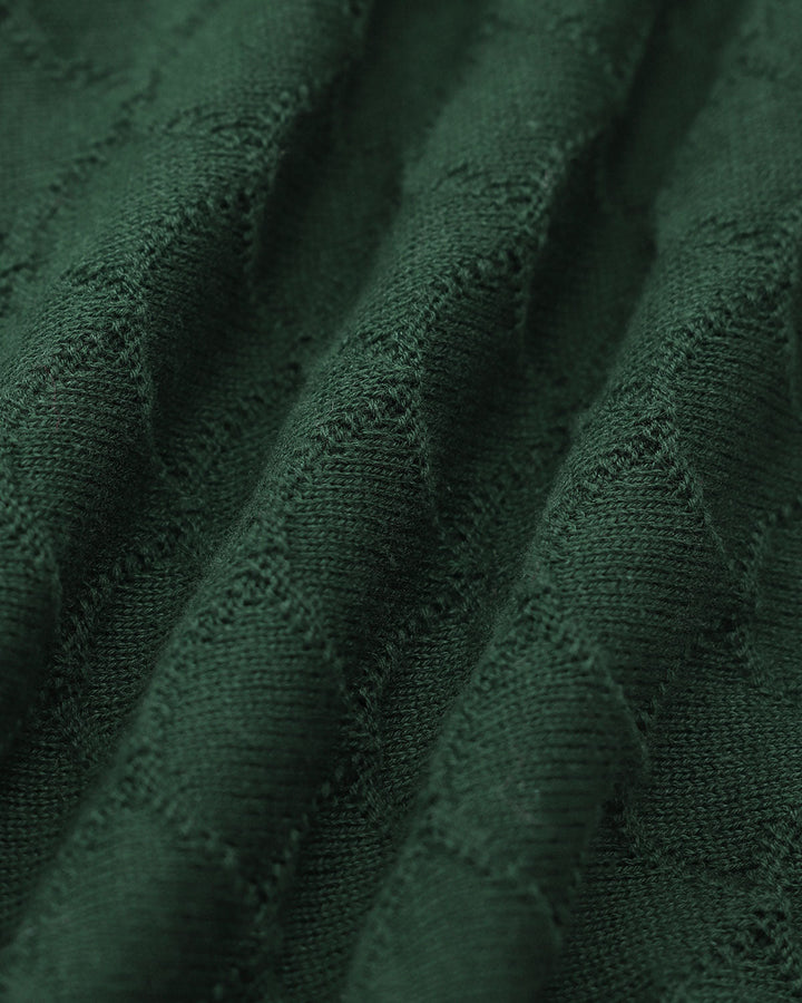 Morgan and Brooke | Dark Green Ribbed Knit Top