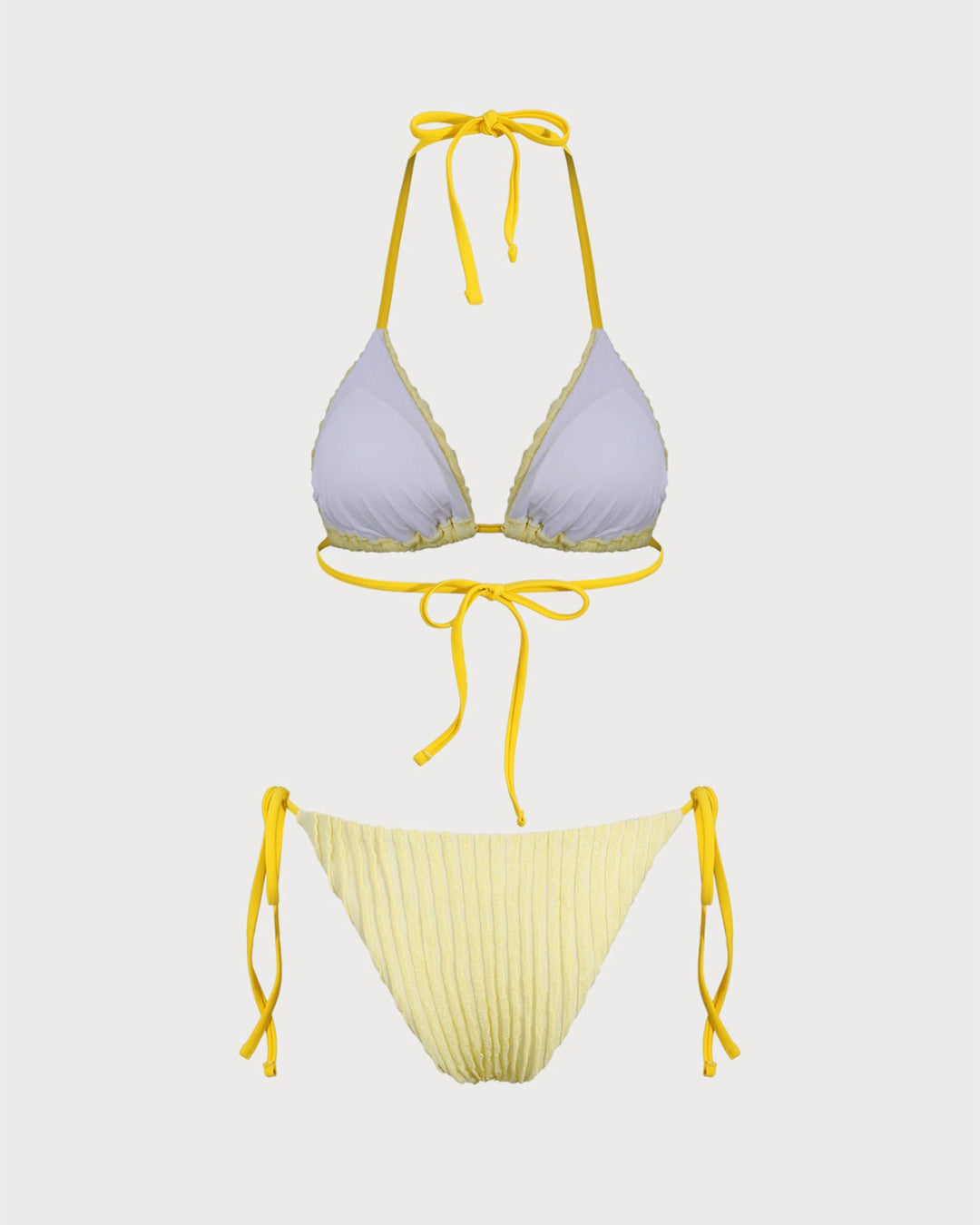 Morgan and Brooke | Halter Triangle Bikini Set for Women in Yellow