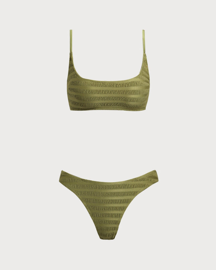 Morgan and Brooke | Ruffle Bikini Set for Women in Army Green