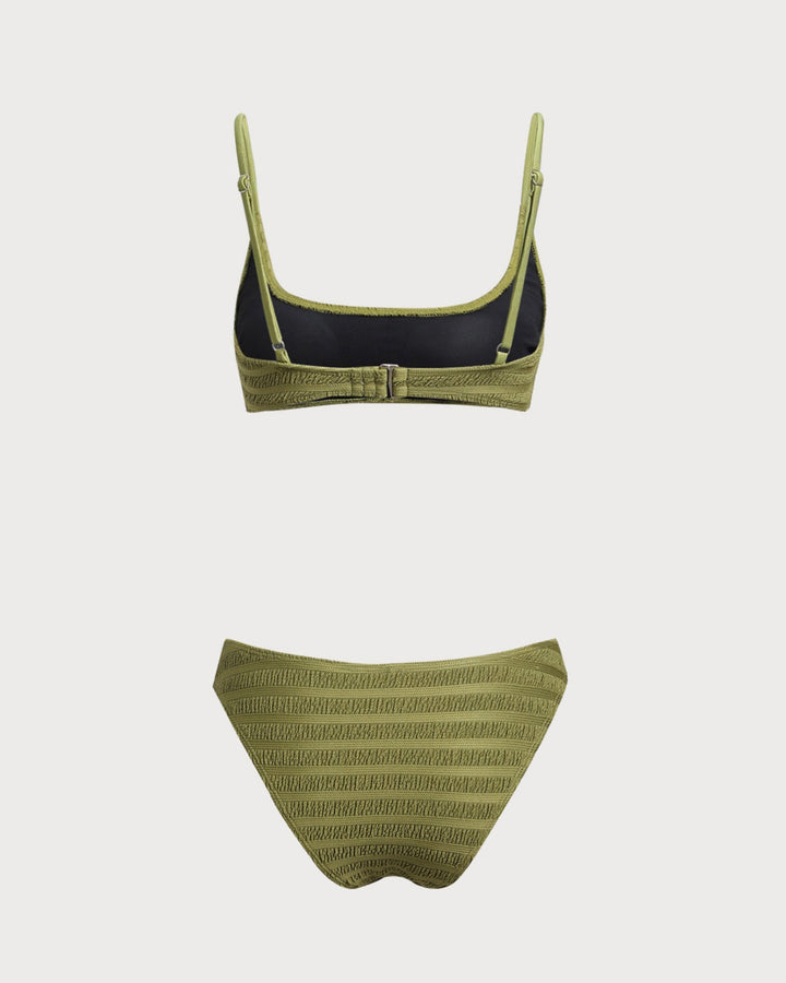 Morgan and Brooke | Ruffle Bikini Set for Women in Army Green
