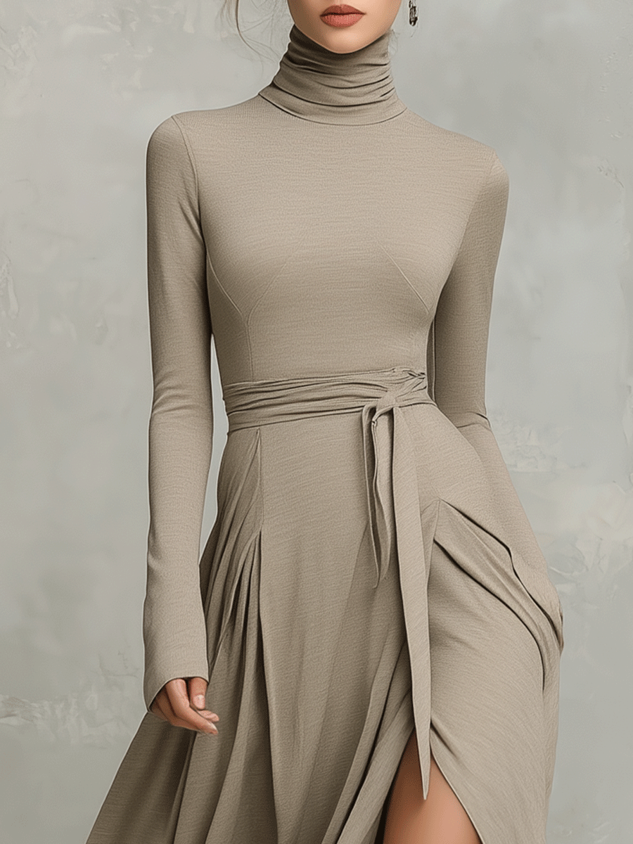 Morgan & Brooke | Knit Long Sleeve Evening Dress