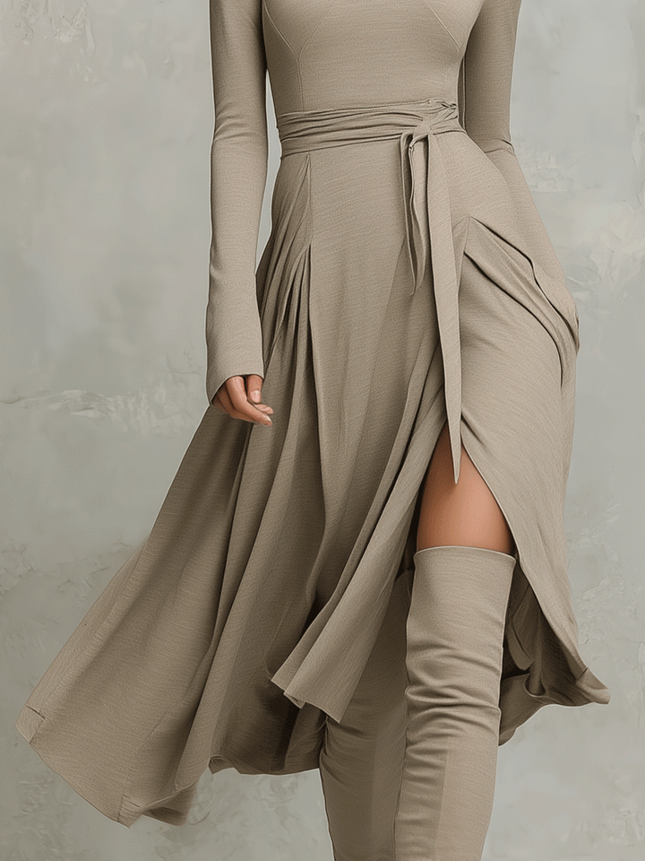 Morgan & Brooke | Knit Long Sleeve Evening Dress