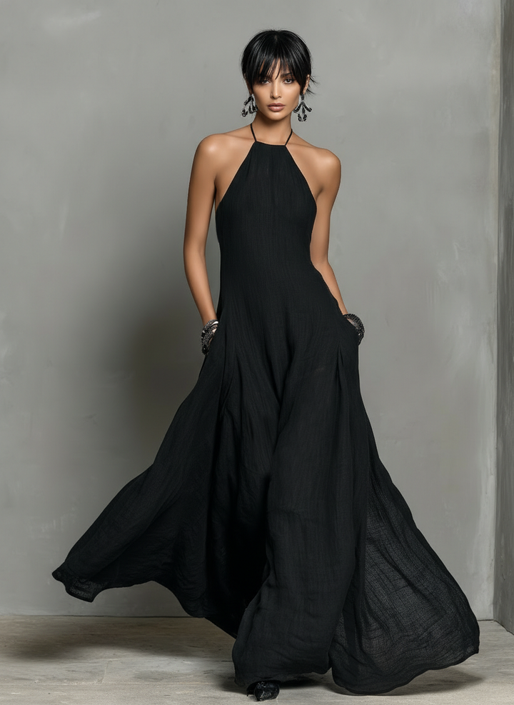 Morgan & Brooke | Linen Halter Neck Dress