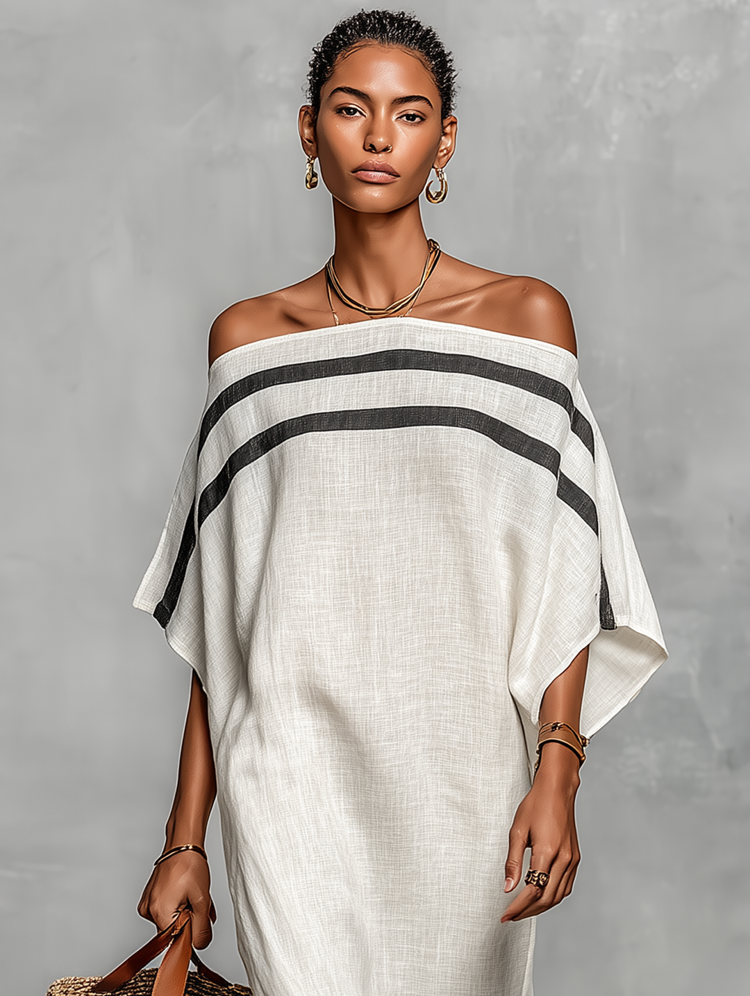 Morgan & Brooke | Linen Off-Shoulder Dress