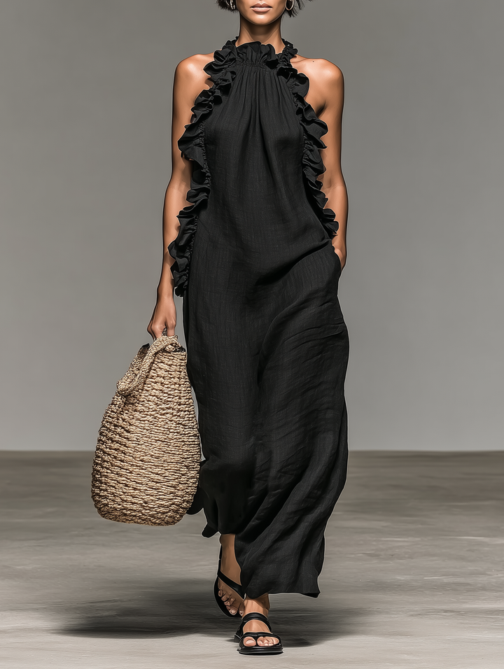 Morgan & Brooke | Linen Ruffle Dress