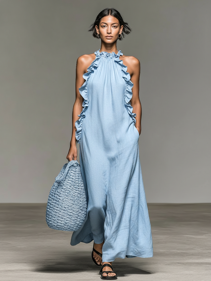 Morgan & Brooke | Linen Ruffle Dress