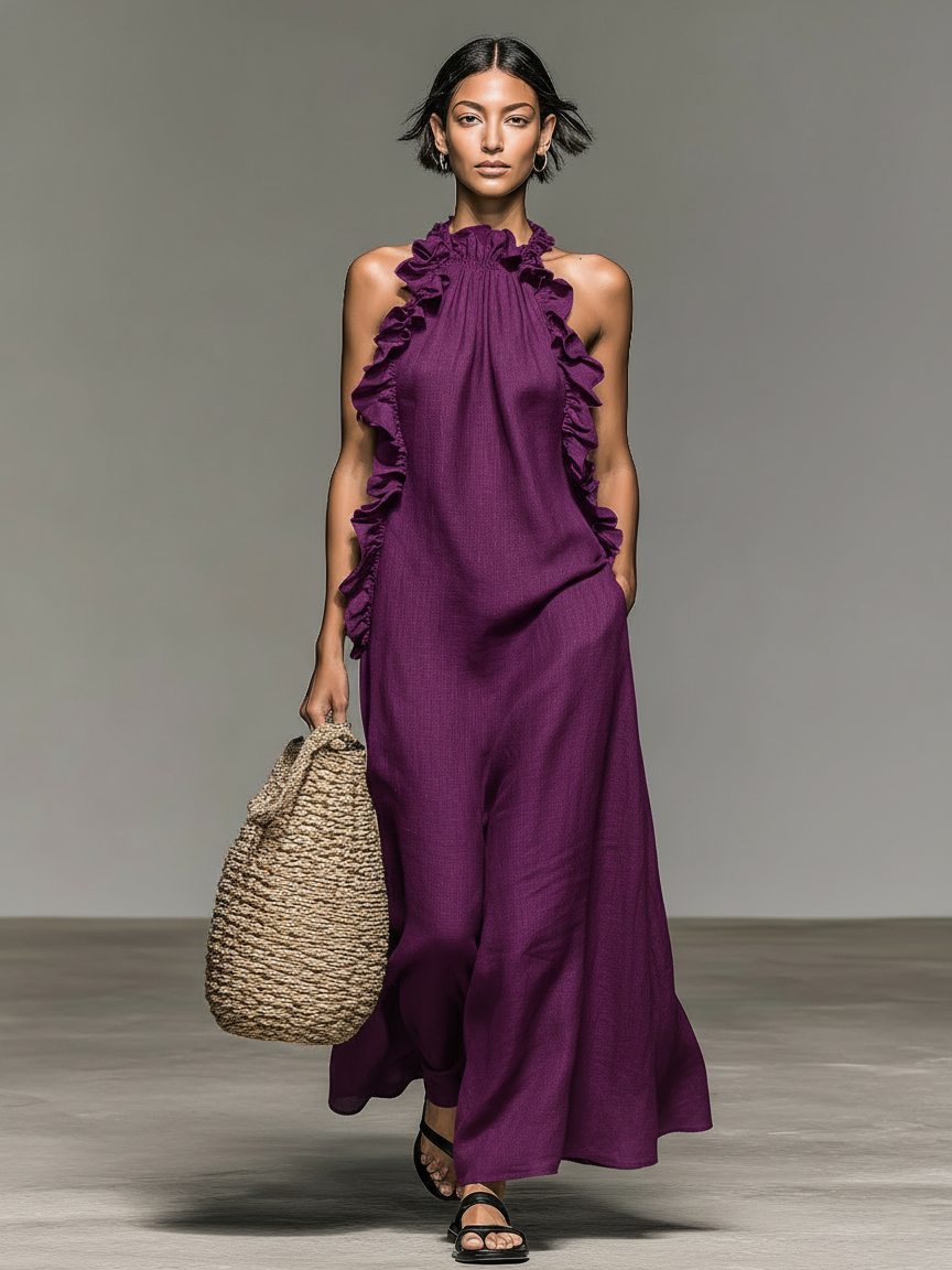 Morgan & Brooke | Linen Ruffle Dress