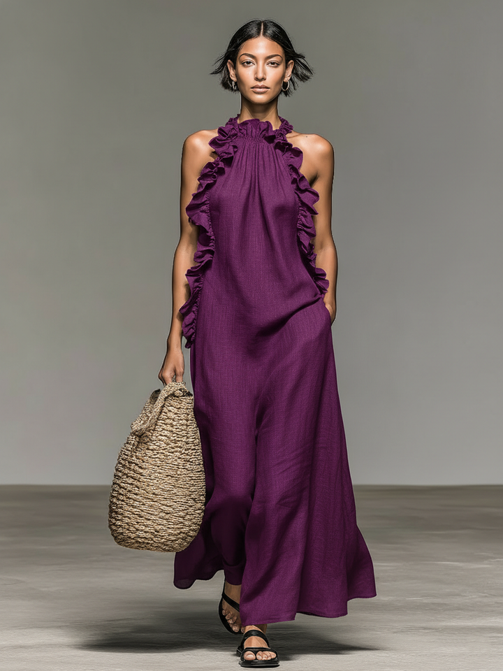 Morgan & Brooke | Linen Ruffle Dress