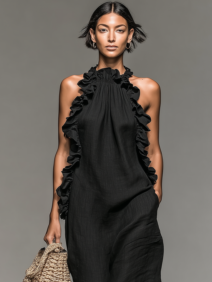 Morgan & Brooke | Linen Ruffle Dress