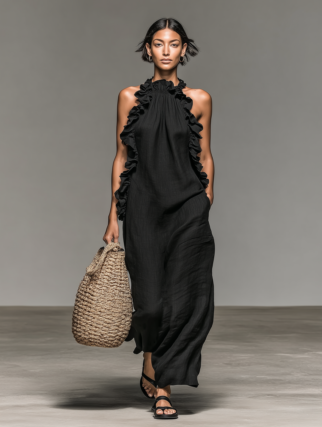 Morgan & Brooke | Linen Ruffle Dress
