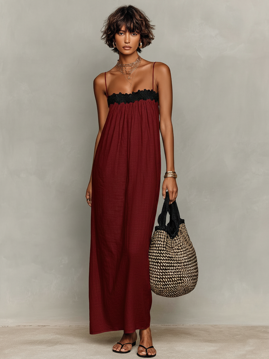 Morgan & Brooke | Linen Strapless Evening Dress
