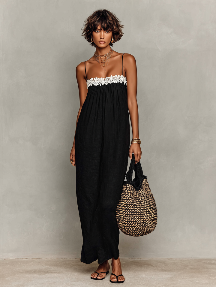 Morgan & Brooke | Linen Strapless Evening Dress
