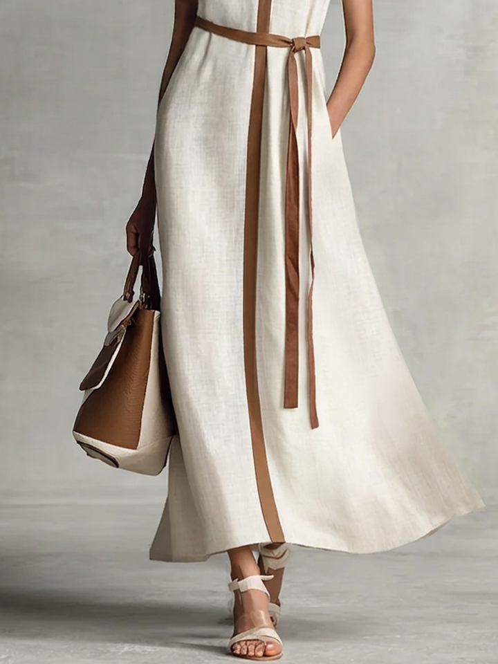 Morgan & Brooke | Linen V-Neck Dress