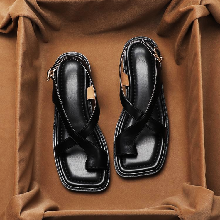 Morgan and Brooke | Leather Cross Sandals
