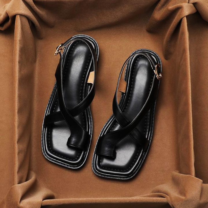 Morgan and Brooke | Leather Cross Sandals