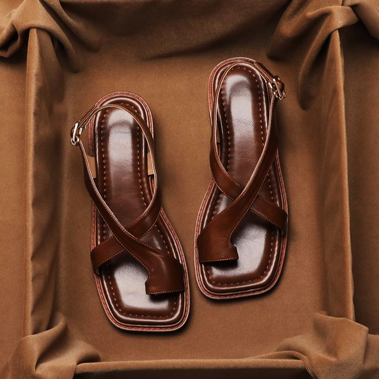 Morgan and Brooke | Leather Cross Sandals
