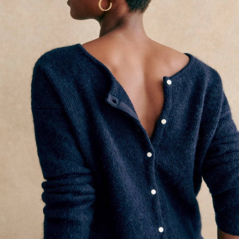 Morgan & Brooke | Ivory Ribbed Cropped Cotton-Blend Knit Top
