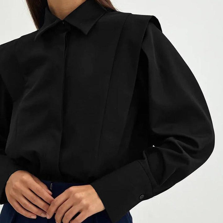 Morgan & Brooke | Tailored Button-Up Organic Cotton Blouse