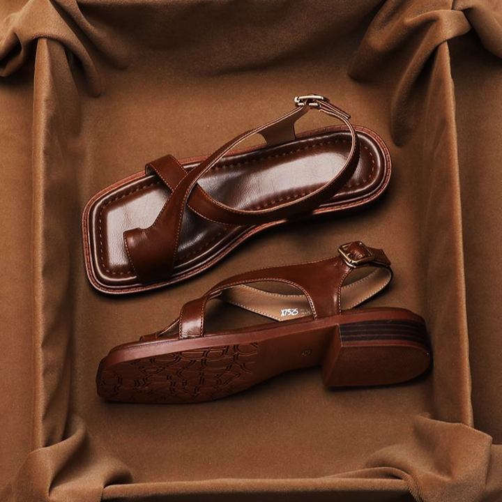 Morgan and Brooke | Leather Cross Sandals