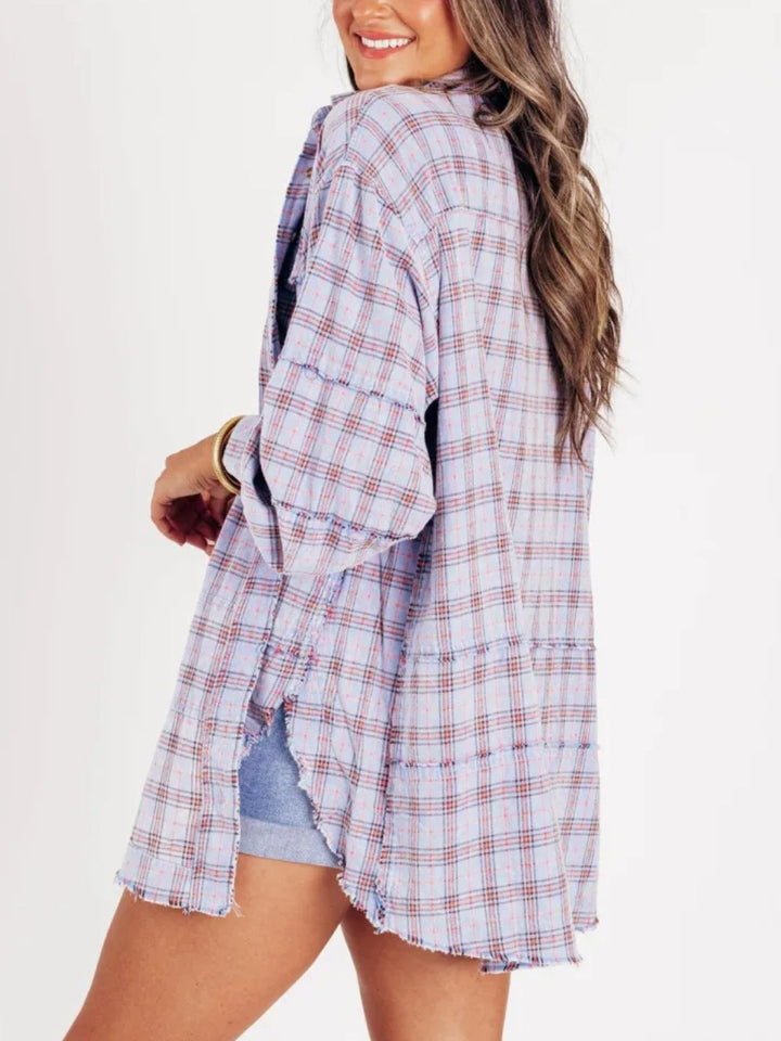Morgan & Brooke | Green Plaid Button-Up Flannel Shirt