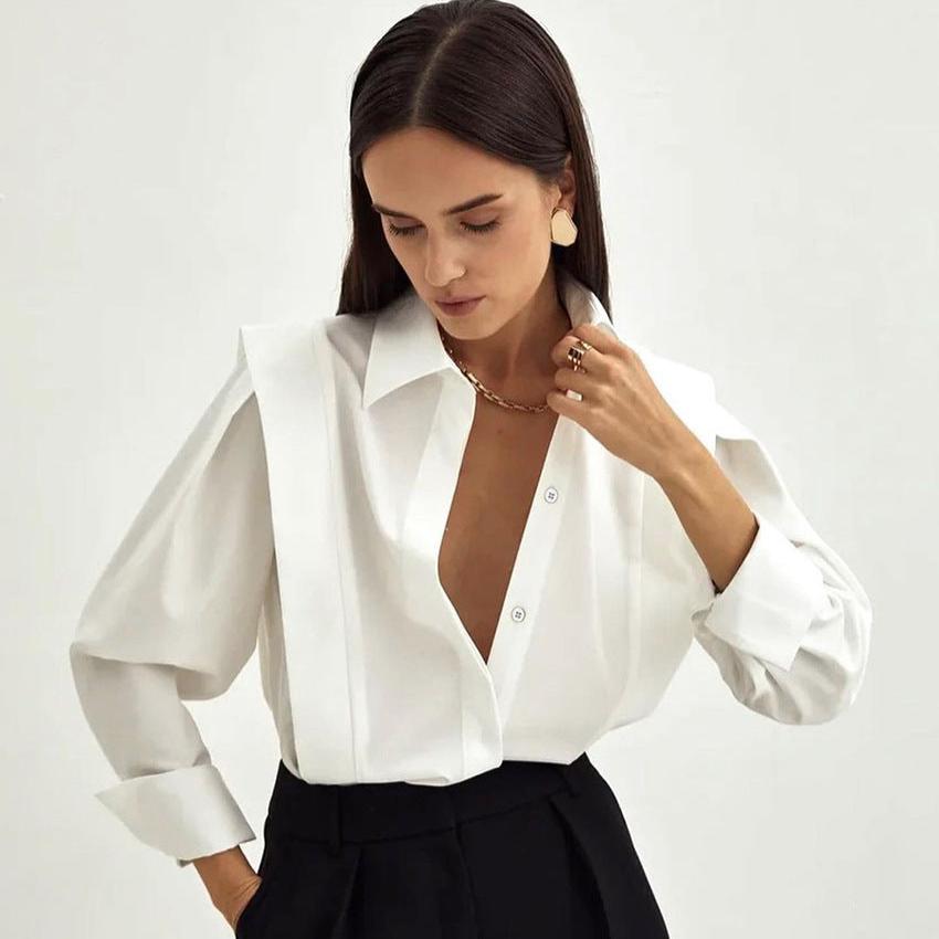 Morgan & Brooke | Tailored Button-Up Organic Cotton Blouse