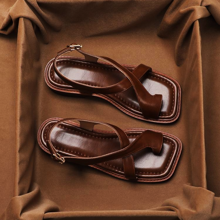 Morgan and Brooke | Leather Cross Sandals