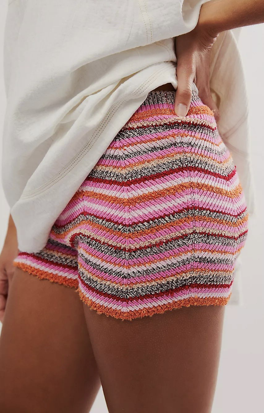 Morgan & Brooke | Striped Knit Cotton Shorts