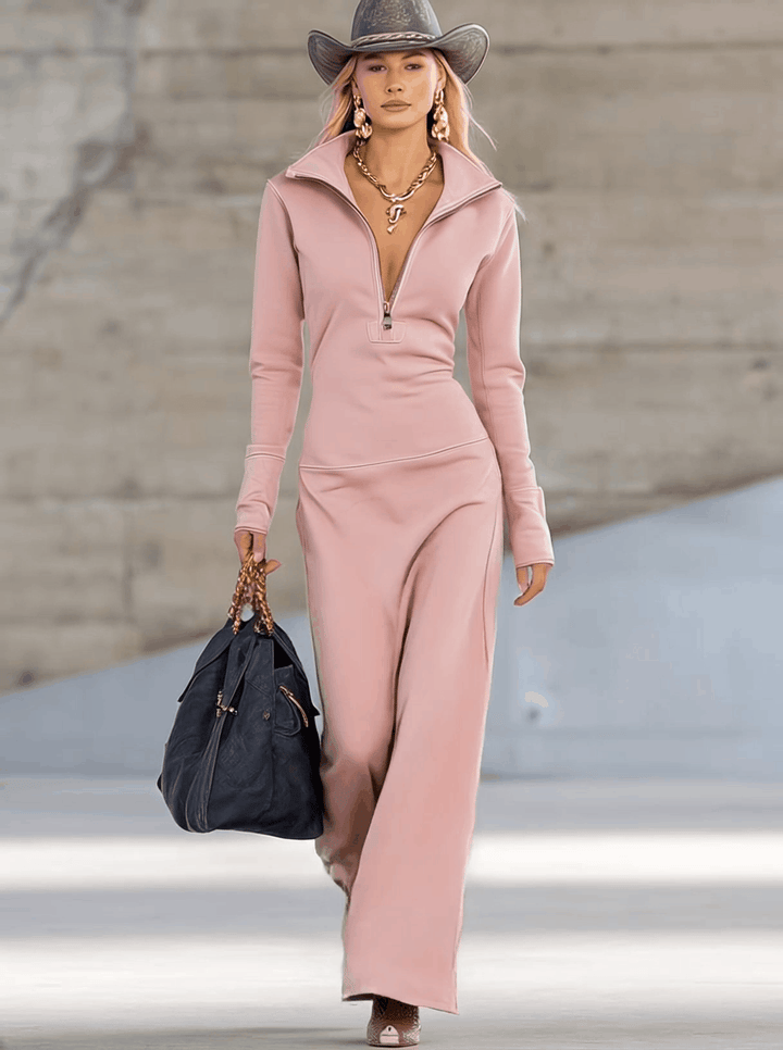 Morgan & Brooke | Pink V-Neck Evening Dress