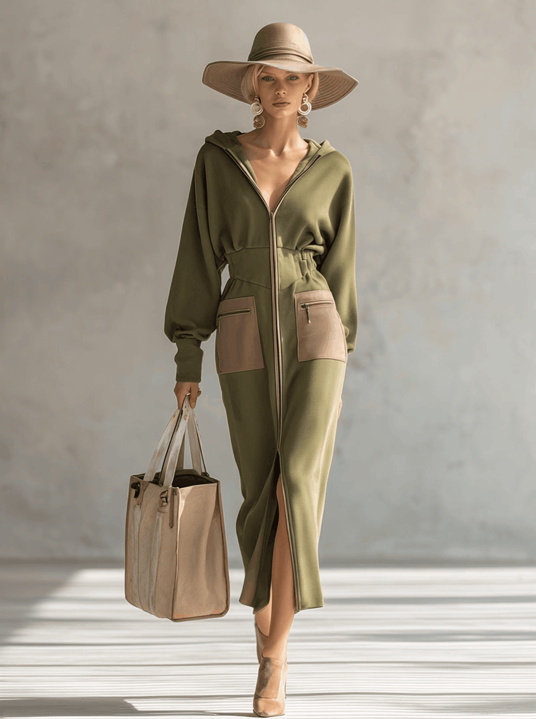Morgan & Brooke | Green Long Sleeve Evening Dress