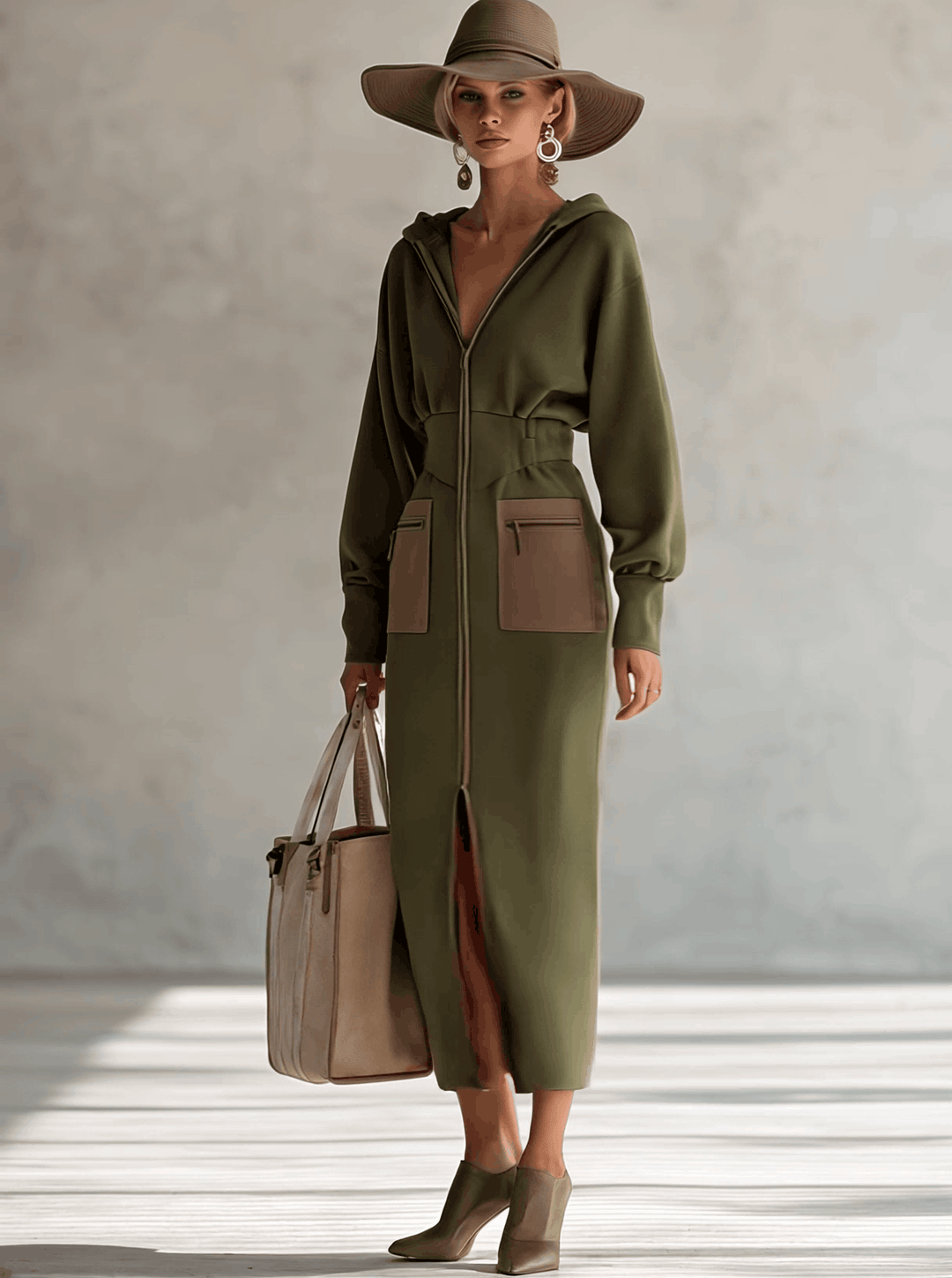 Morgan & Brooke | Green Long Sleeve Evening Dress