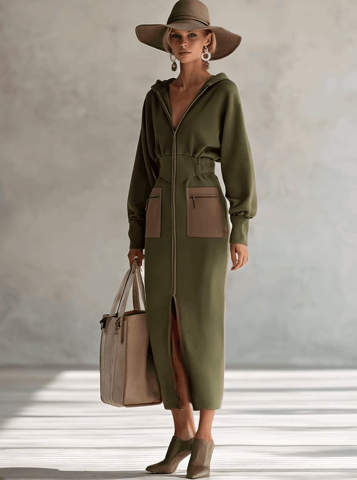 Morgan & Brooke | Green Long Sleeve Evening Dress