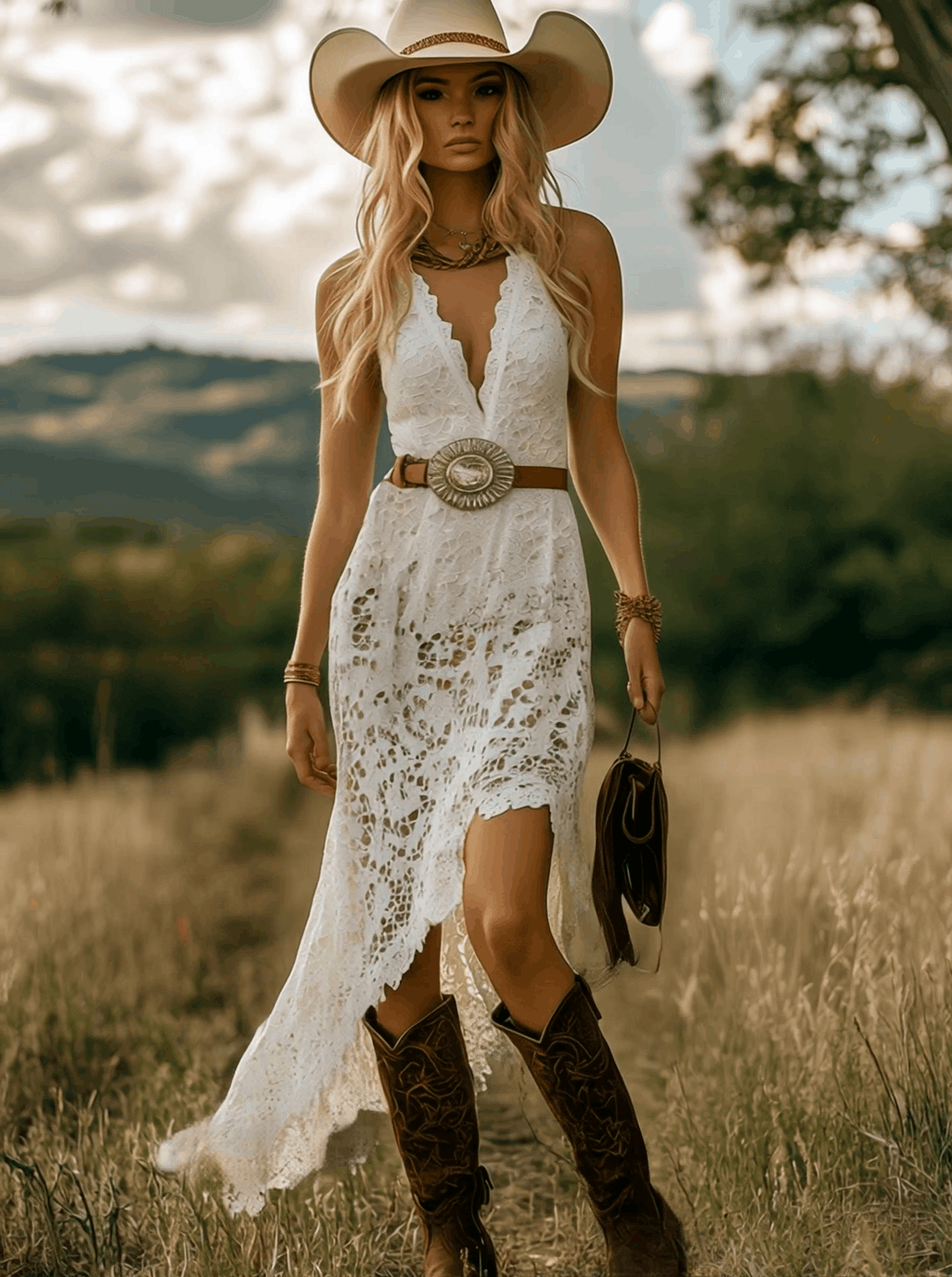 Morgan & Brooke | White Lace Casual Dress