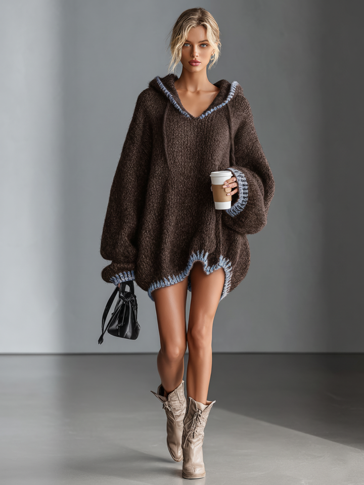 Morgan & Brooke | Pink Knit Hooded Dress