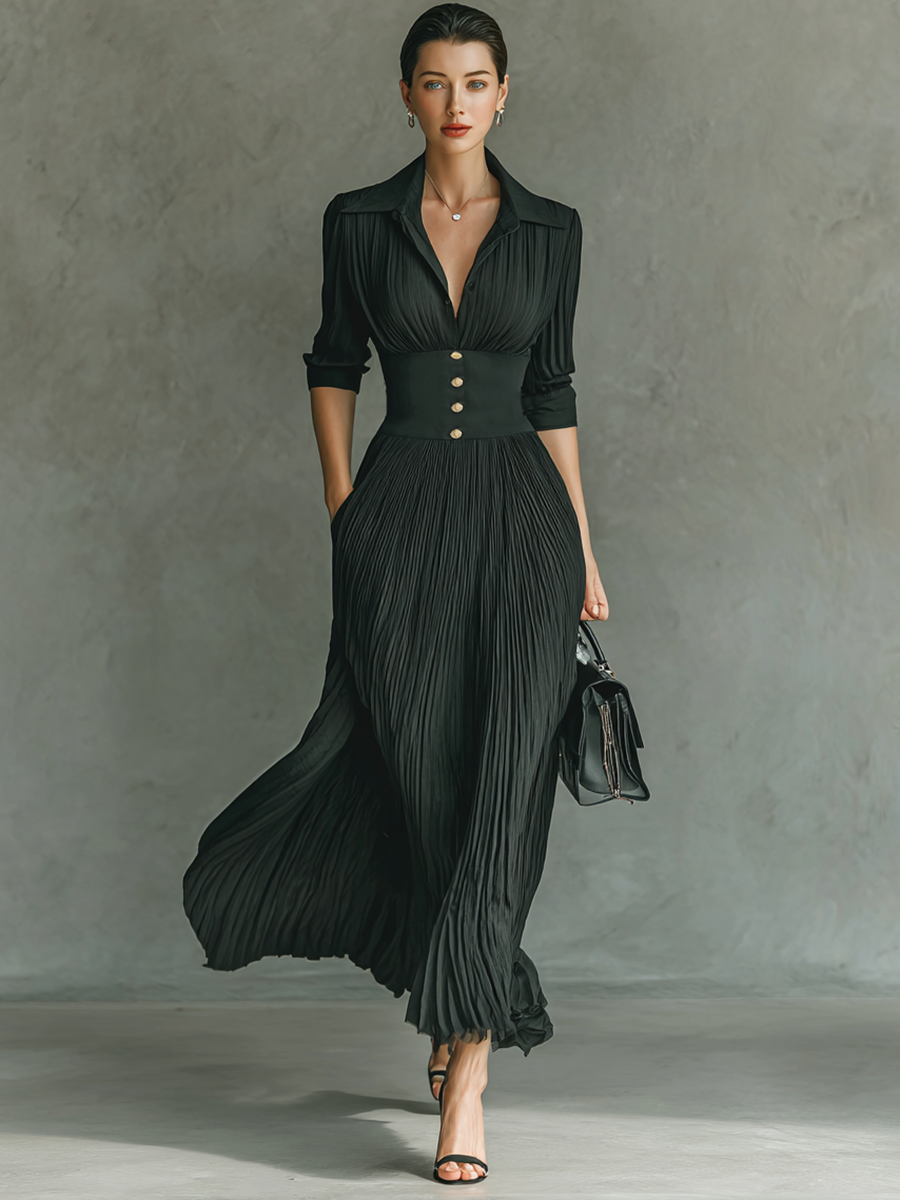 Morgan & Brooke | Pleated Dress