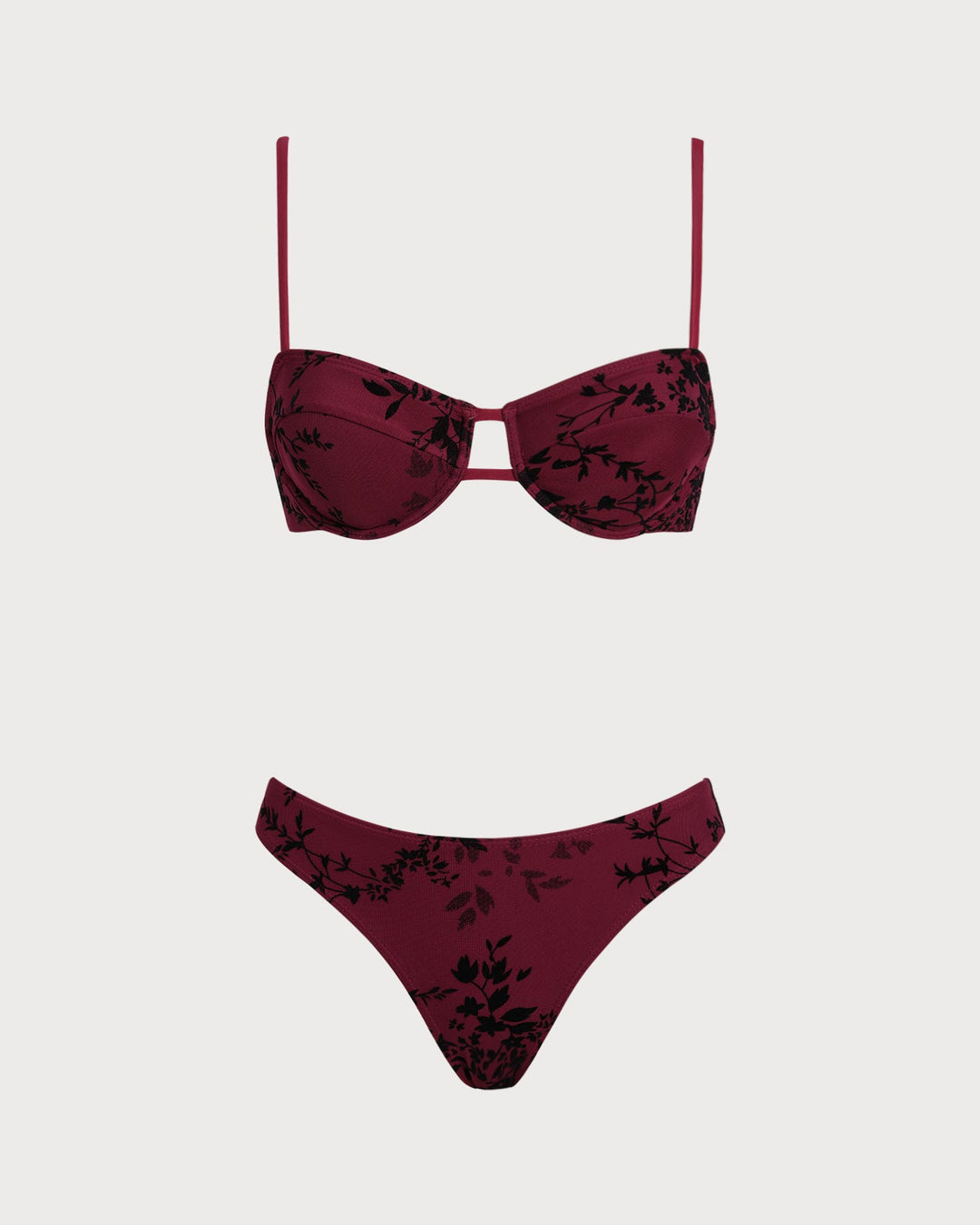 Morgan and Brooke | Floral Underwire Bikini Set for Women in Red