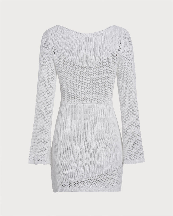 Morgan and Brooke | Crocheted Openwork Cover-up for Women in White