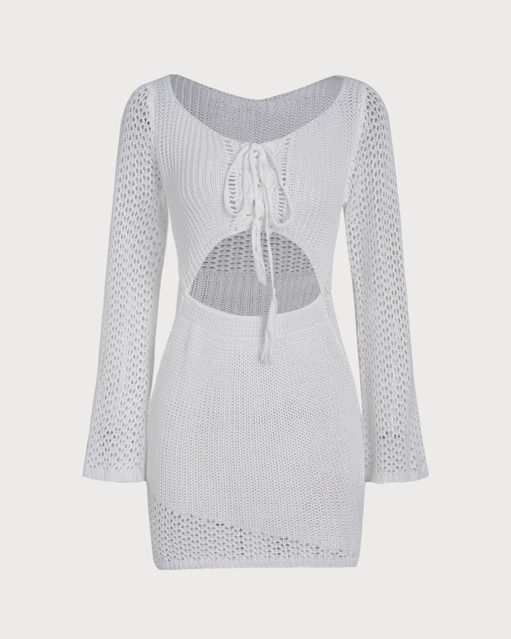 Morgan and Brooke | Crocheted Openwork Cover-up for Women in White