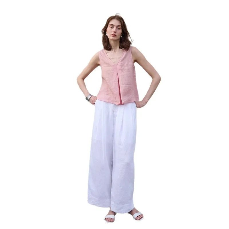Morgan & Brooke | Light Blue Reversible Chambray-Linen Vest