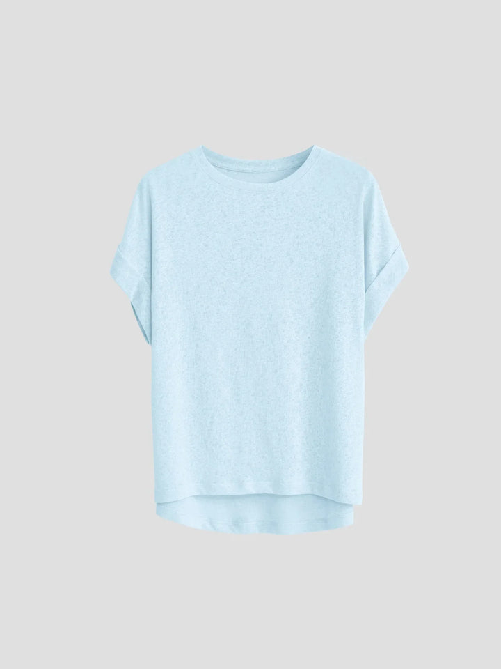 Morgan & Brooke | White Rolled-Cuff Oversized Cotton Tee