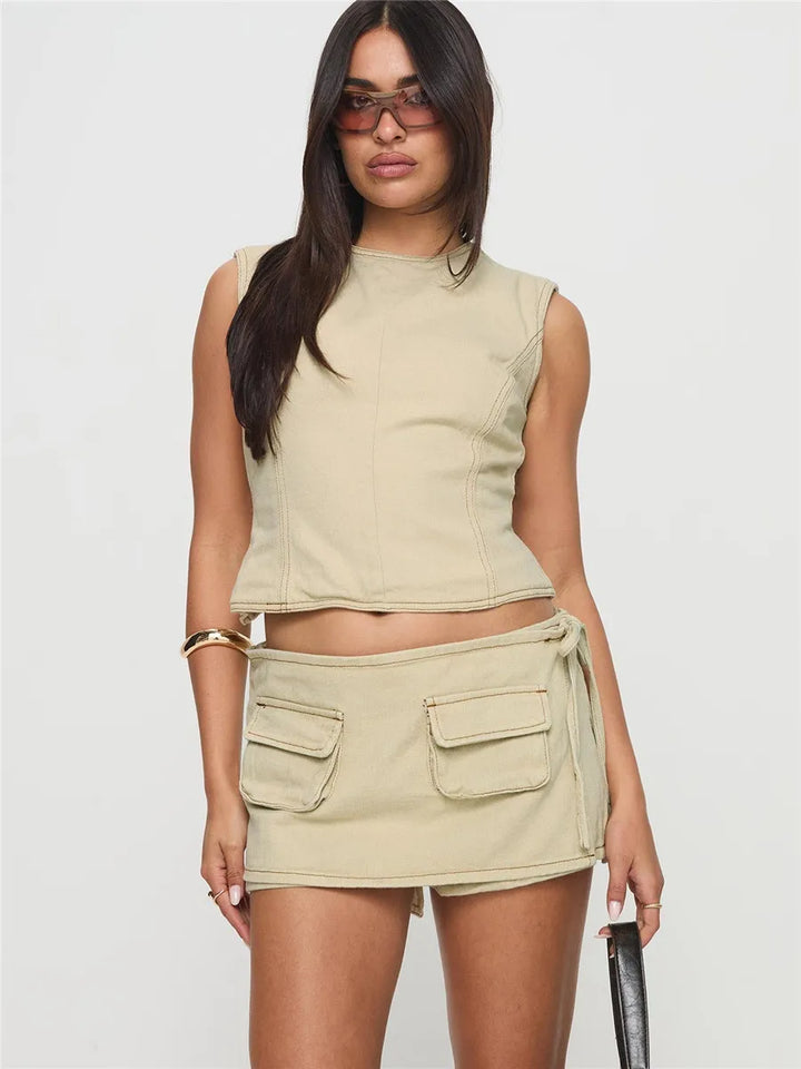 Morgan & Brooke | Pocketed Mini A-Line Skirt