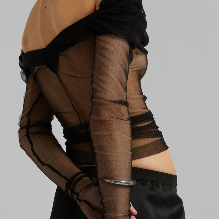 Morgan & Brooke | Oversized Sheer Mesh Overshirt