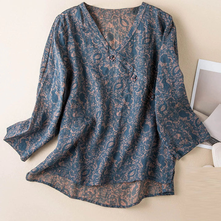 Morgan and Brooke | Crosswrap Linen Blouse