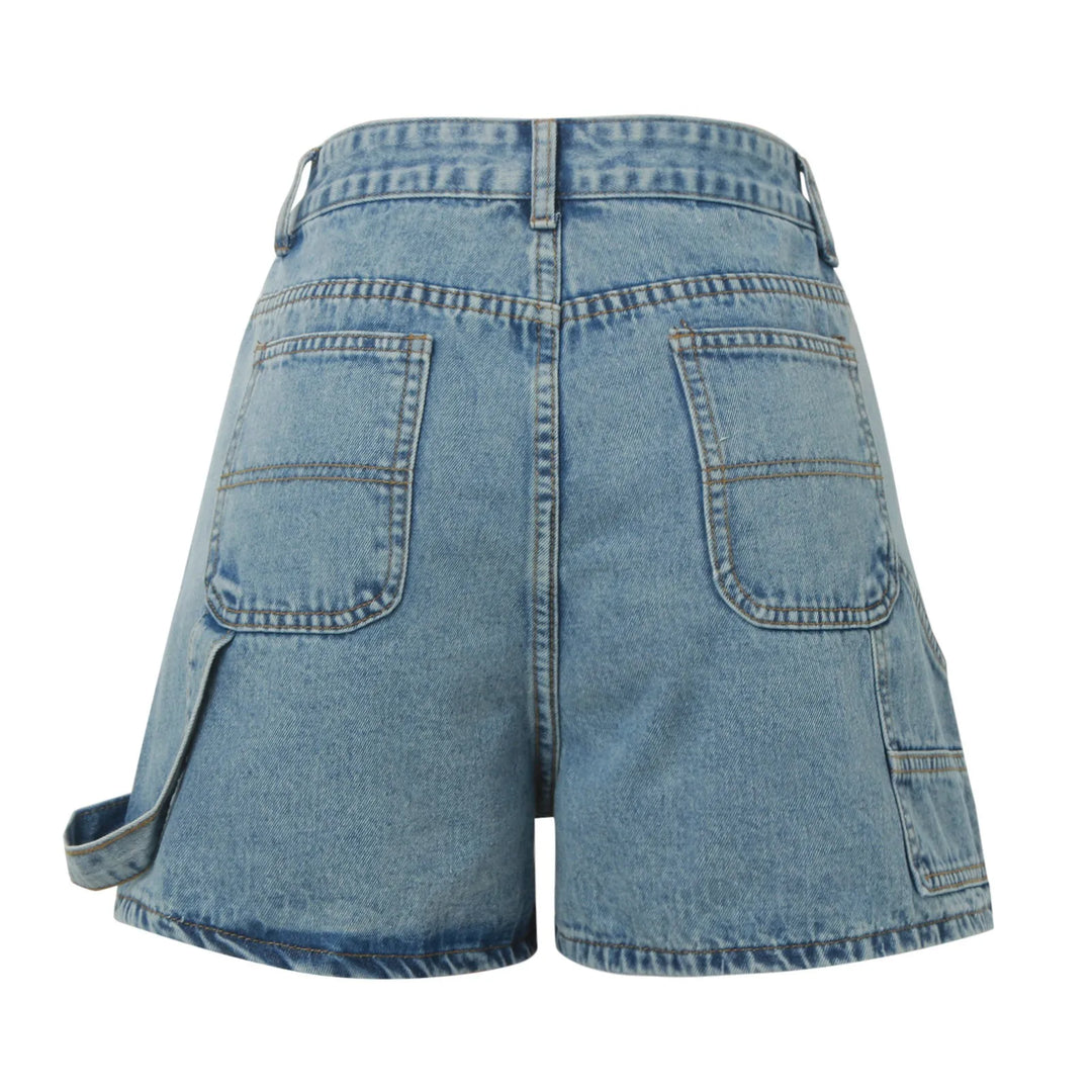 Morgan & Brooke | Indigo High-Waist Cotton Denim Shorts