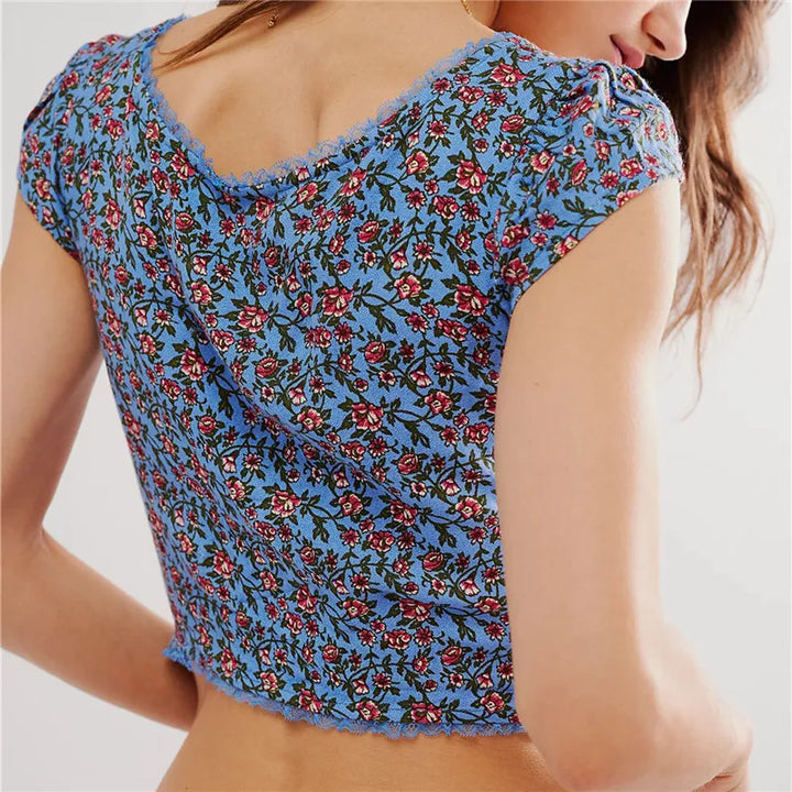 Morgan and Brooke | | Crop Top - Floral, Ruche