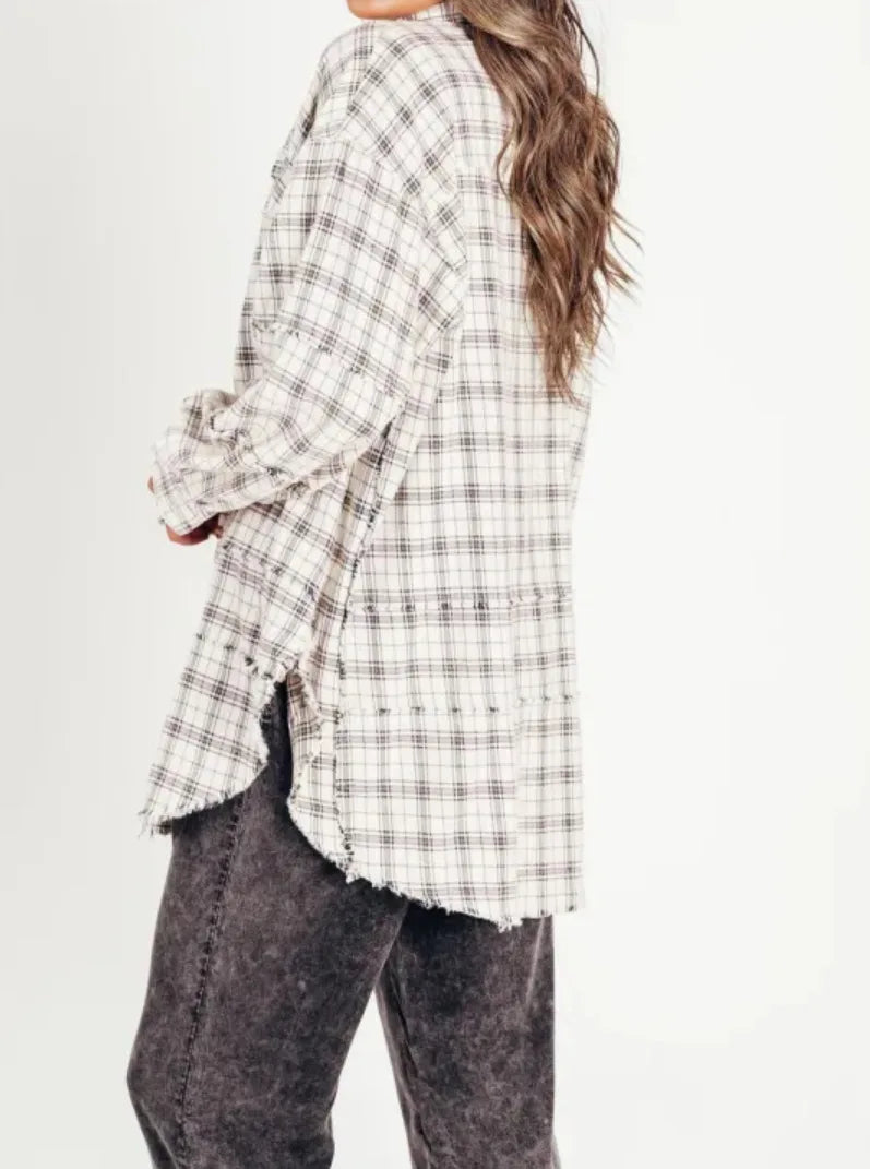Morgan & Brooke | Green Plaid Button-Up Flannel Shirt