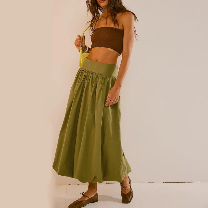 Morgan & Brooke | High-Waist Flared A-Line Skirt