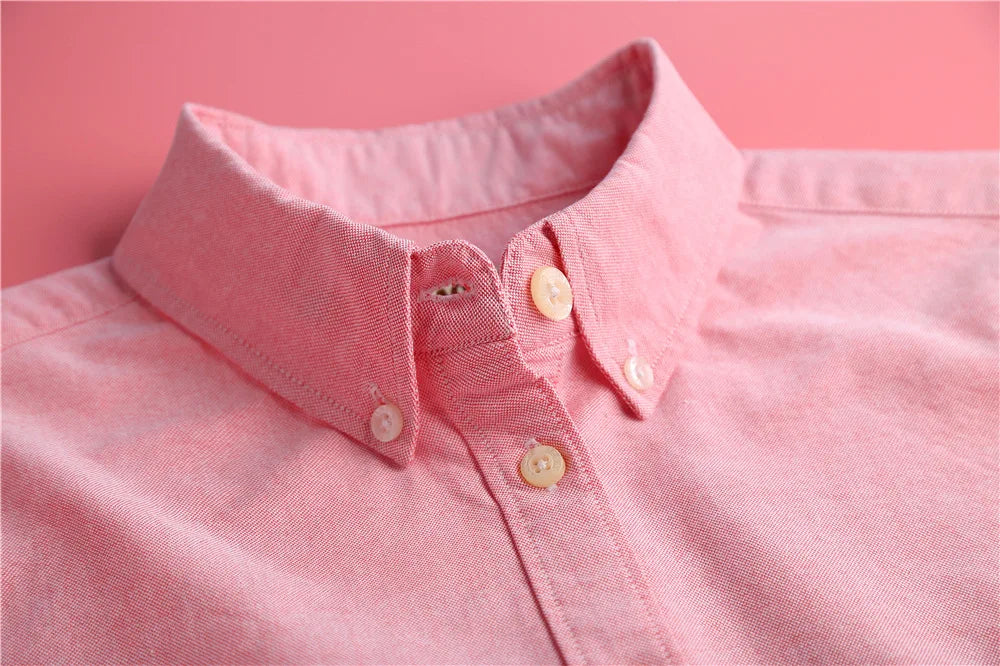 Morgan & Brooke | Pastel Tailored Button-Up Oxford Cotton Blouse