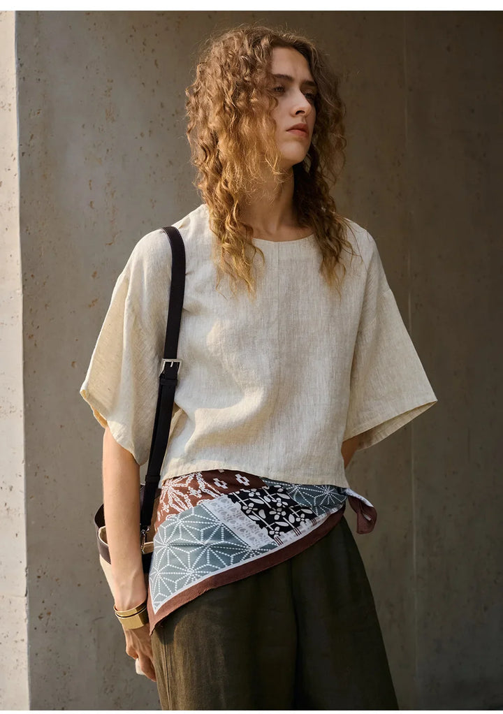 Morgan & Brooke | Flared Sleeve Linen Pullover